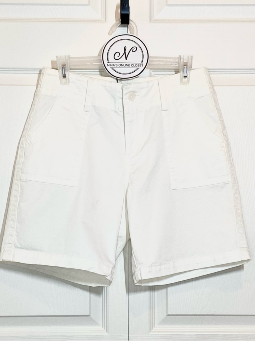 RIDERS by Lee Women’s Mid-Length Pocket Shorts White Size 10 M